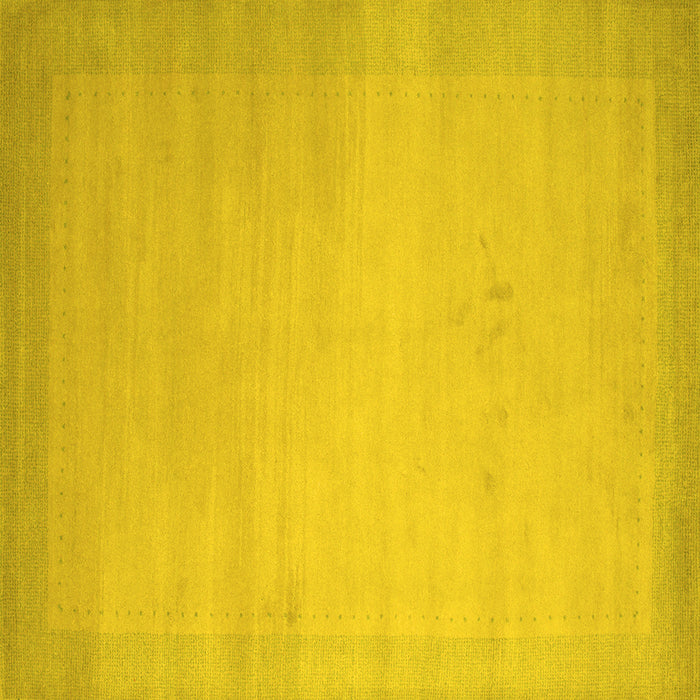 Square Abstract Yellow Contemporary Rug, con789yw