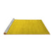 Sideview of Machine Washable Abstract Yellow Contemporary Rug, wshcon789yw