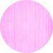 Round Abstract Pink Contemporary Rug, con78pnk