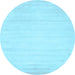 Round Machine Washable Abstract Light Blue Contemporary Rug, wshcon78lblu