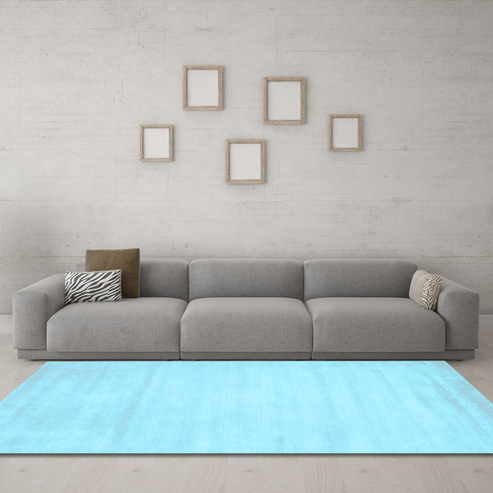 Machine Washable Abstract Light Blue Contemporary Rug in a Living Room, wshcon78lblu