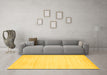 Machine Washable Abstract Yellow Contemporary Rug in a Living Room, wshcon78yw