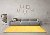 Machine Washable Abstract Yellow Contemporary Rug, wshcon78yw
