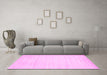 Machine Washable Abstract Pink Contemporary Rug in a Living Room, wshcon78pnk