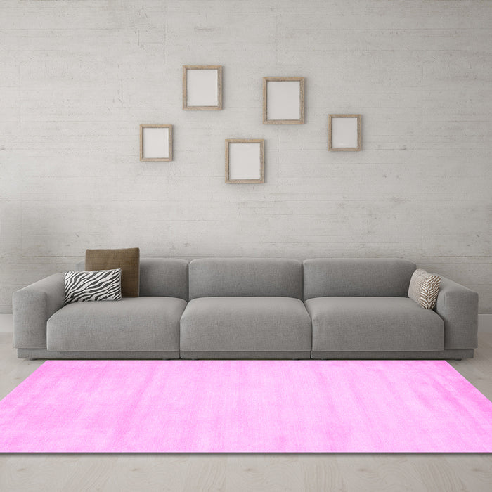 Machine Washable Abstract Pink Contemporary Rug in a Living Room, wshcon78pnk