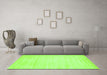 Machine Washable Abstract Green Contemporary Area Rugs in a Living Room,, wshcon78grn