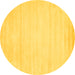 Round Machine Washable Abstract Yellow Contemporary Rug, wshcon78yw