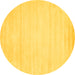 Round Abstract Yellow Contemporary Rug, con78yw