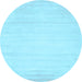 Round Abstract Light Blue Contemporary Rug, con78lblu