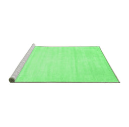 Sideview of Machine Washable Abstract Emerald Green Contemporary Area Rugs, wshcon78emgrn