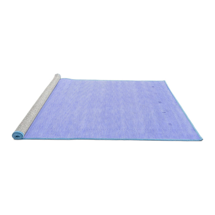 Sideview of Machine Washable Solid Blue Modern Rug, wshcon790blu