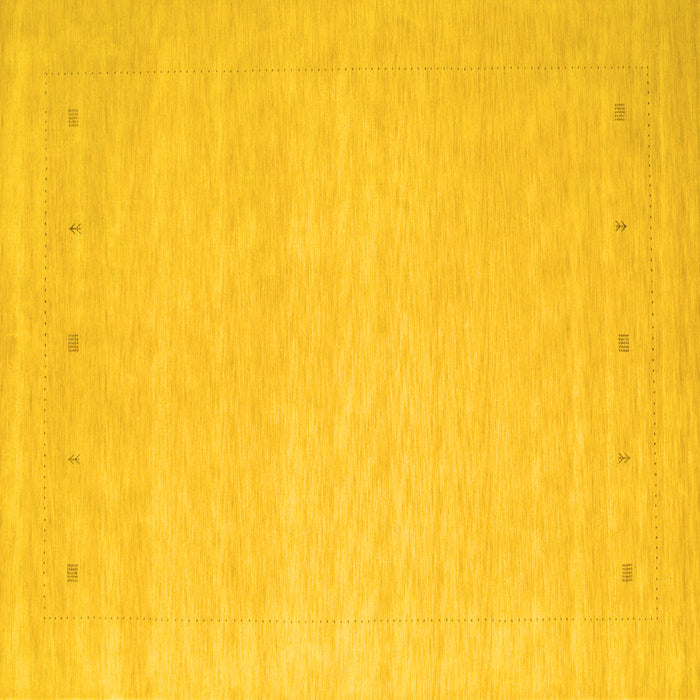 Square Machine Washable Solid Yellow Modern Rug, wshcon790yw