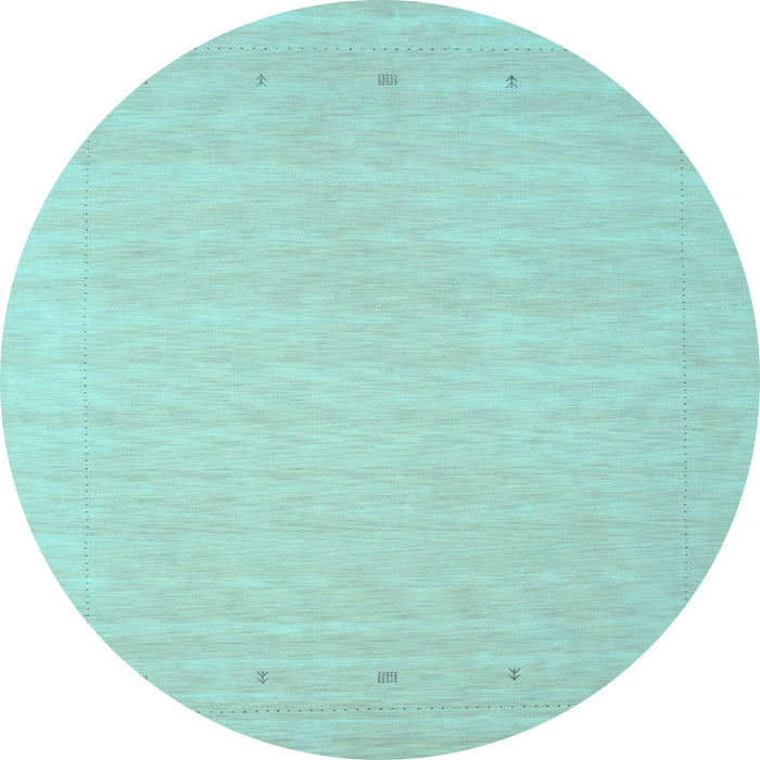Round Machine Washable Solid Light Blue Modern Rug, wshcon790lblu