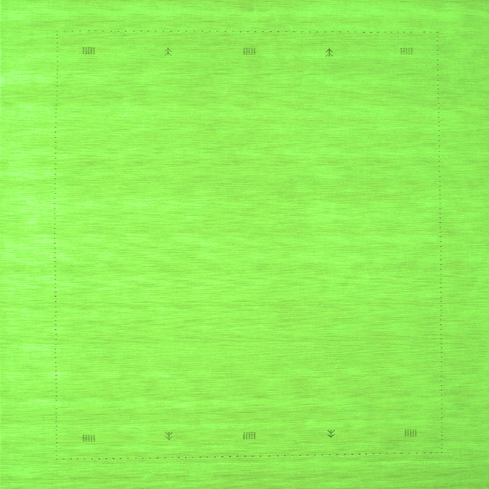 Round Machine Washable Solid Green Modern Area Rugs, wshcon790grn