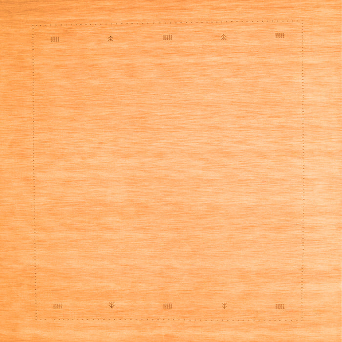 Round Machine Washable Solid Orange Modern Area Rugs, wshcon790org