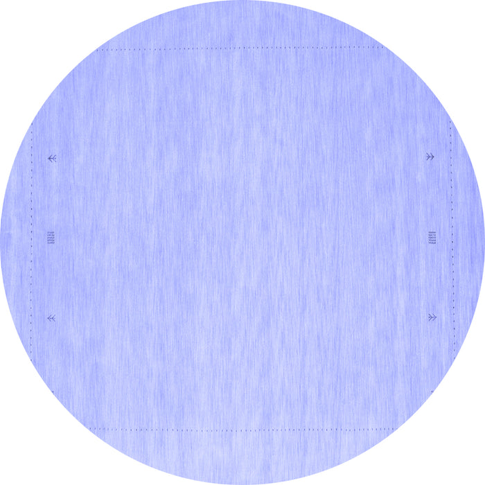 Round Solid Blue Modern Rug, con790blu