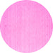 Round Solid Pink Modern Rug, con790pnk