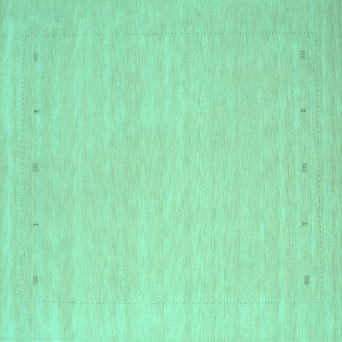 Square Machine Washable Solid Turquoise Modern Area Rugs, wshcon790turq