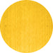 Round Solid Yellow Modern Rug, con790yw