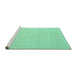 Sideview of Machine Washable Solid Turquoise Modern Area Rugs, wshcon790turq