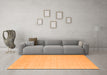 Machine Washable Solid Orange Modern Area Rugs in a Living Room, wshcon790org