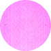 Round Solid Purple Modern Rug, con790pur