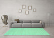 Machine Washable Solid Turquoise Modern Area Rugs in a Living Room,, wshcon790turq