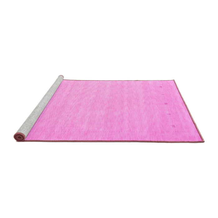 Sideview of Machine Washable Solid Pink Modern Rug, wshcon790pnk
