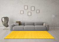 Machine Washable Solid Yellow Modern Rug, wshcon790yw