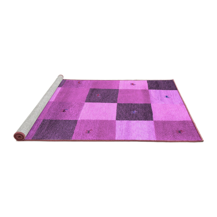 Sideview of Machine Washable Abstract Purple Contemporary Area Rugs, wshcon791pur