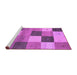 Sideview of Machine Washable Abstract Purple Contemporary Area Rugs, wshcon791pur