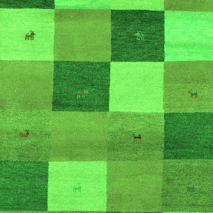 Serging Thickness of Machine Washable Abstract Green Contemporary Area Rugs, wshcon791grn