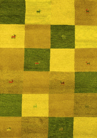 Abstract Yellow Contemporary Rug, con791yw