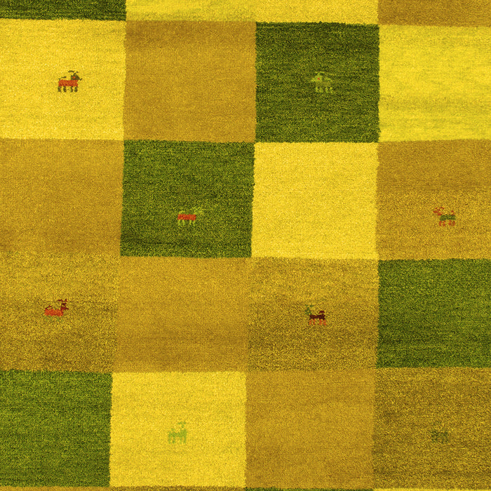 Abstract Yellow Contemporary Rug, con791yw