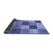 Sideview of Abstract Blue Contemporary Rug, con791blu