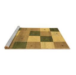 Sideview of Machine Washable Abstract Brown Contemporary Rug, wshcon791brn