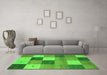 Machine Washable Abstract Green Contemporary Area Rugs in a Living Room,, wshcon791grn