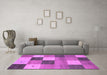 Machine Washable Abstract Purple Contemporary Area Rugs in a Living Room, wshcon791pur