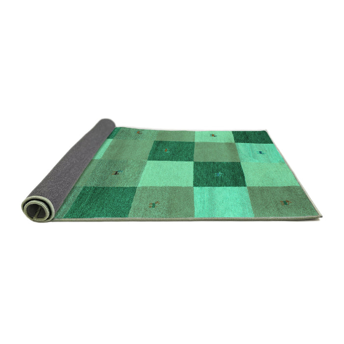 Sideview of Abstract Turquoise Contemporary Rug, con791turq