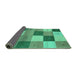 Sideview of Abstract Turquoise Contemporary Rug, con791turq