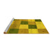 Sideview of Machine Washable Abstract Yellow Contemporary Rug, wshcon791yw