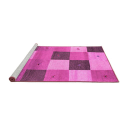Sideview of Machine Washable Abstract Pink Contemporary Rug, wshcon791pnk