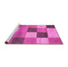 Sideview of Machine Washable Abstract Pink Contemporary Rug, wshcon791pnk