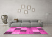 Machine Washable Abstract Pink Contemporary Rug in a Living Room, wshcon791pnk