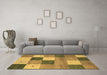 Machine Washable Abstract Brown Contemporary Rug in a Living Room,, wshcon791brn