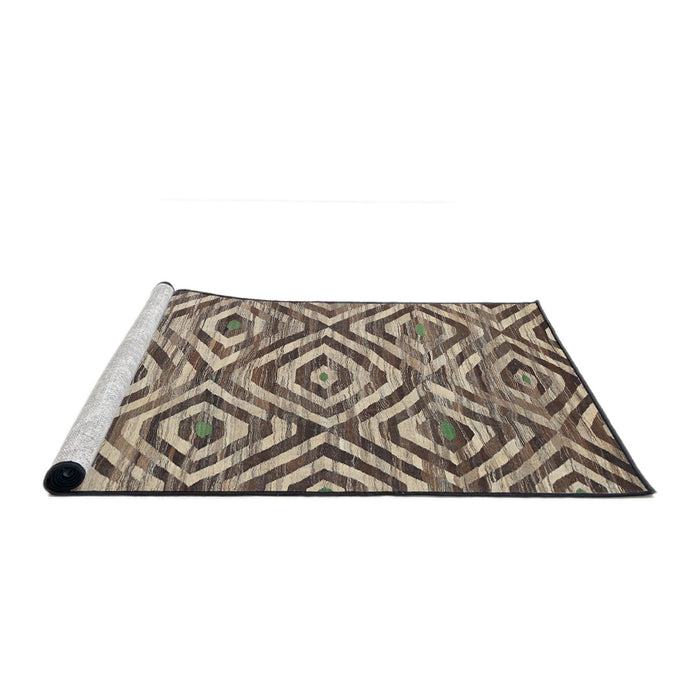 Serging Thickness of Machine Washable Contemporary Tan Brown Rug, wshcon792