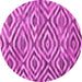 Round Southwestern Pink Country Rug, con792pnk