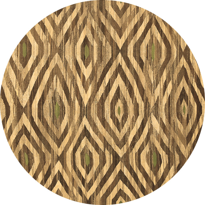 Round Southwestern Brown Country Rug, con792brn
