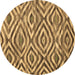 Round Southwestern Brown Country Rug, con792brn