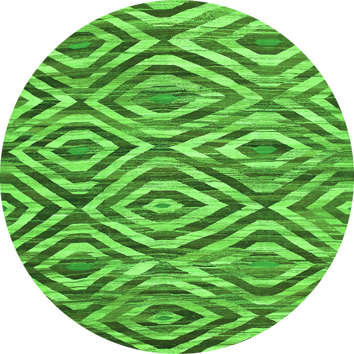 Square Southwestern Green Country Rug, con792grn